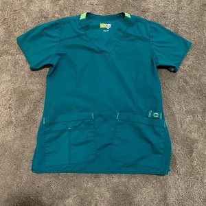 Green scrub top